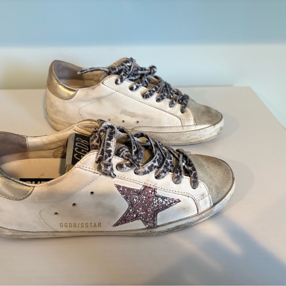 Golden Goose Super Star sneakers pink/purple glitter star, gold heel tab 37 - Picture 4 of 13